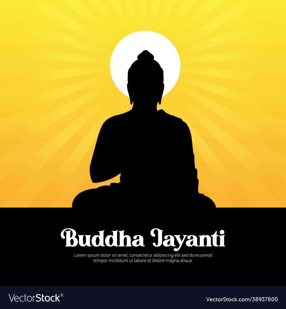 Banner design happy buddha jayanti Royalty Free Vector Image