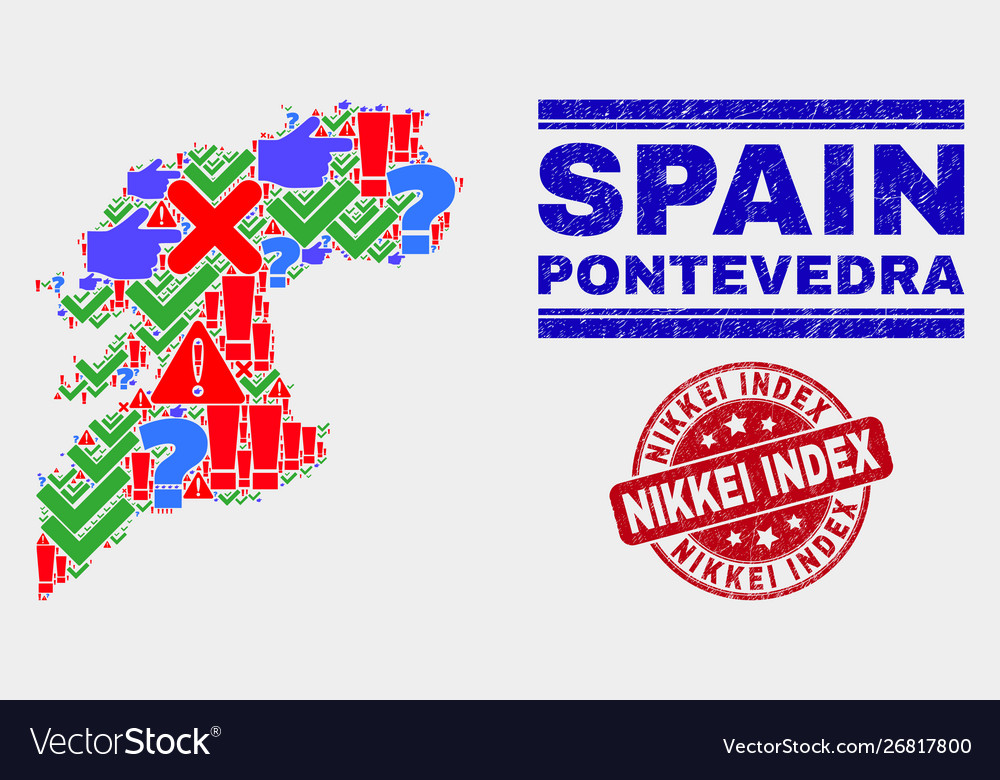 Collage pontevedra province map sign mosaic