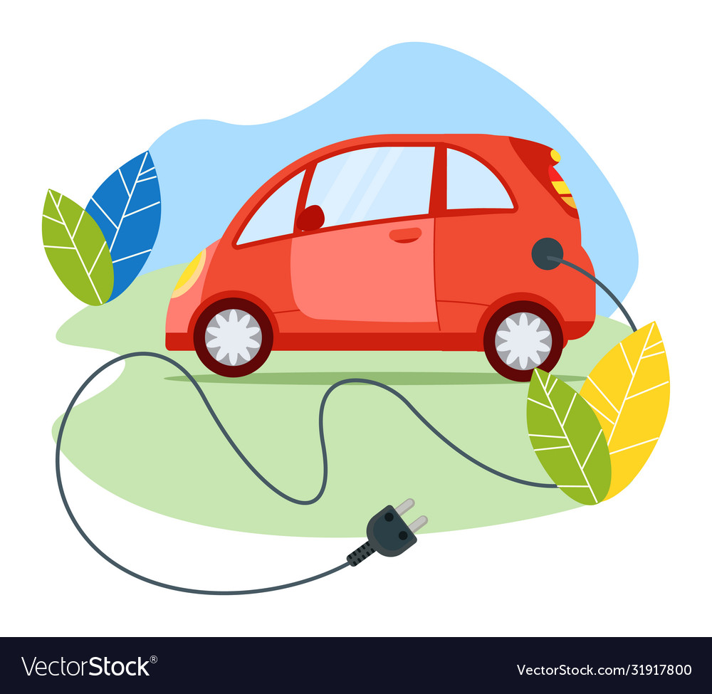 Ecology friendly electric car modern transport