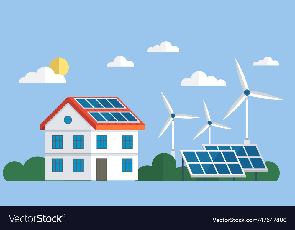 Electric energy technology off grid otg inverter Vector Image