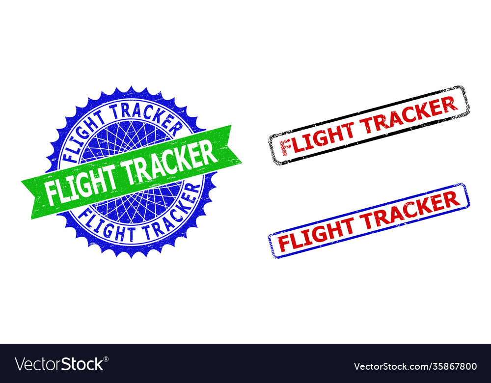 Flight tracker rosette and rectangle bicolor