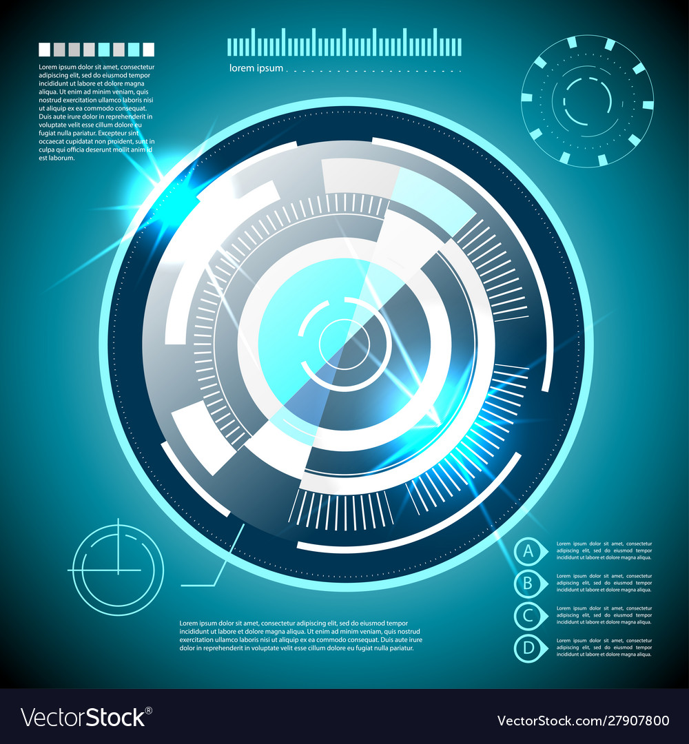 Futuristic user interface design elements target vector image Futuristic user interface design elements target
