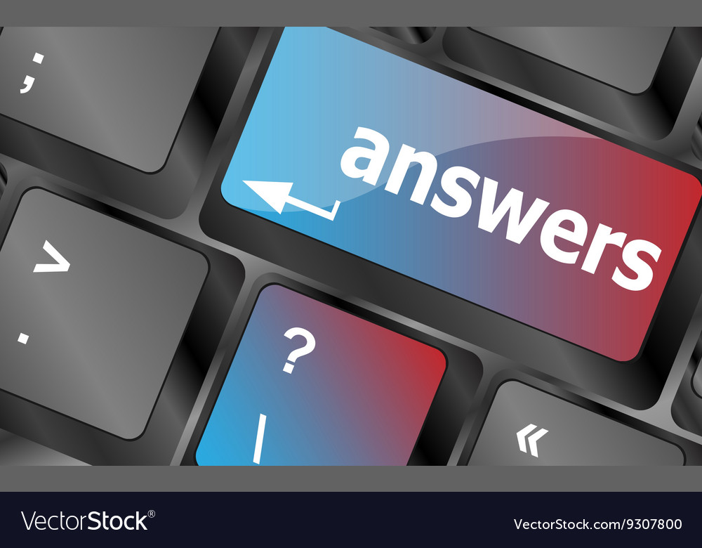 Get answers concept on the modern keyboard keys