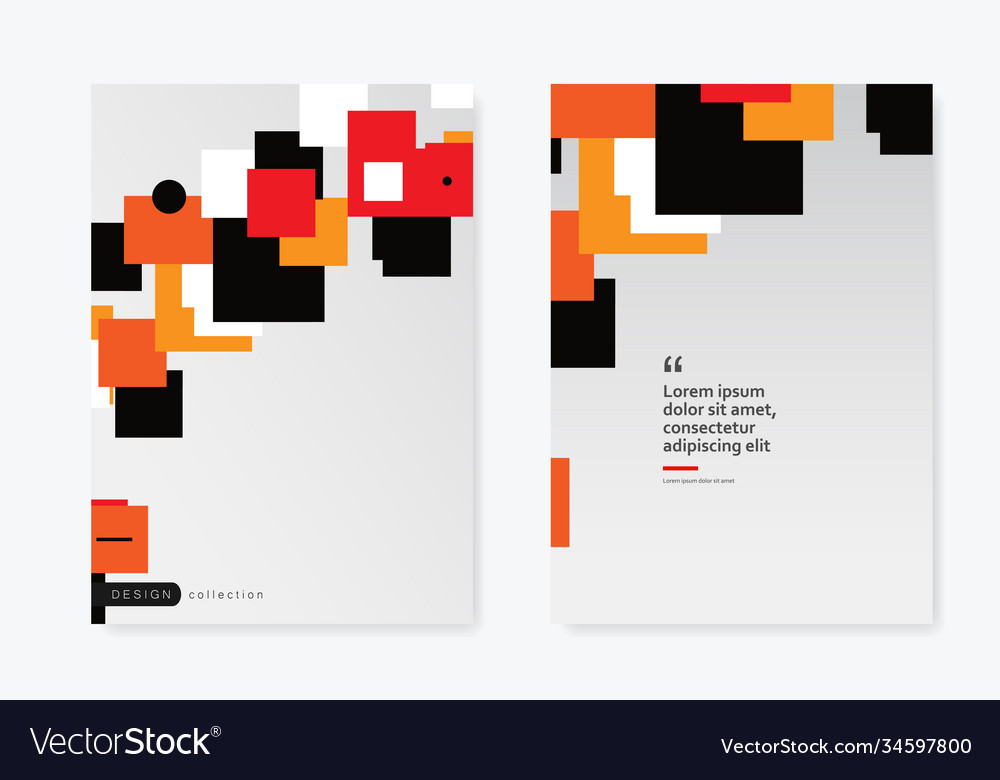 Layout template with square design brochure vector image Layout template with square design brochure