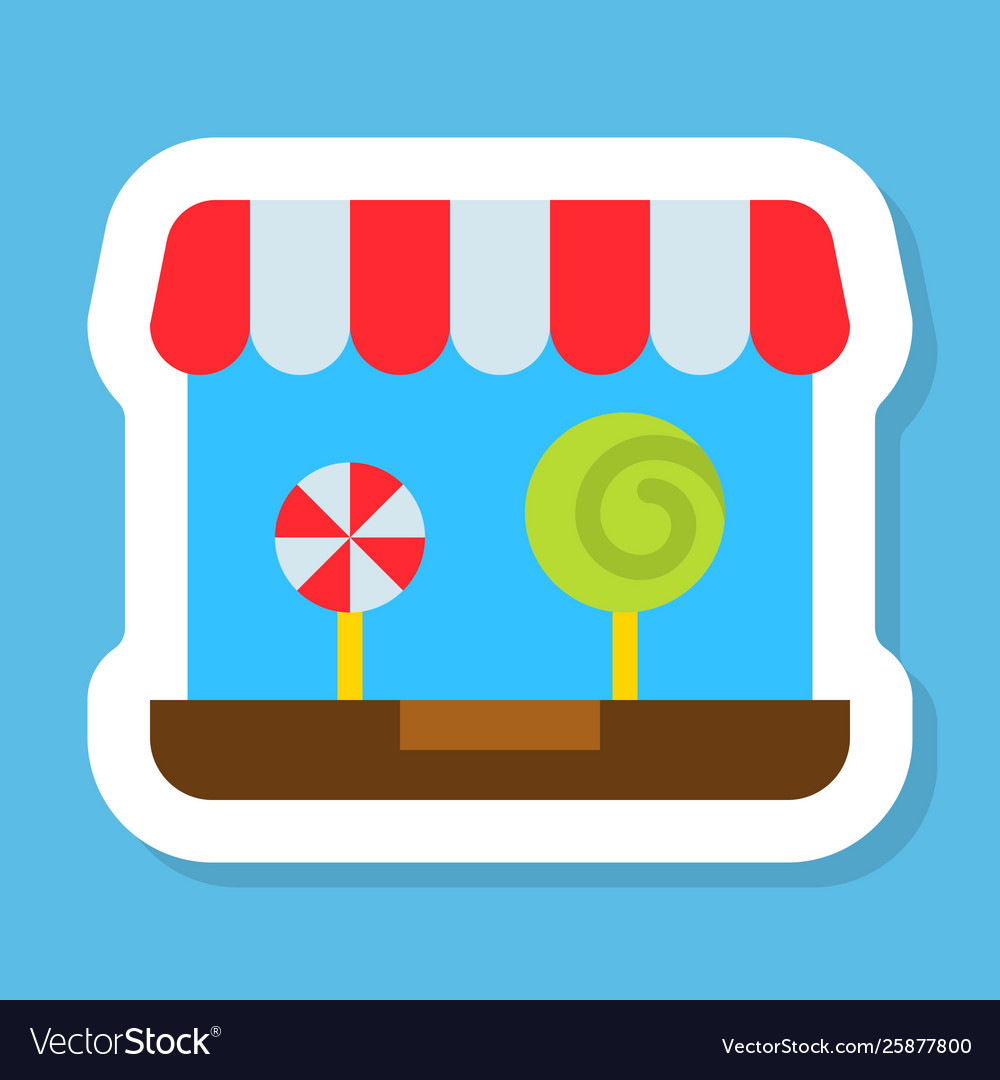 Online shop sticker isolated flat stye icon Vector Image