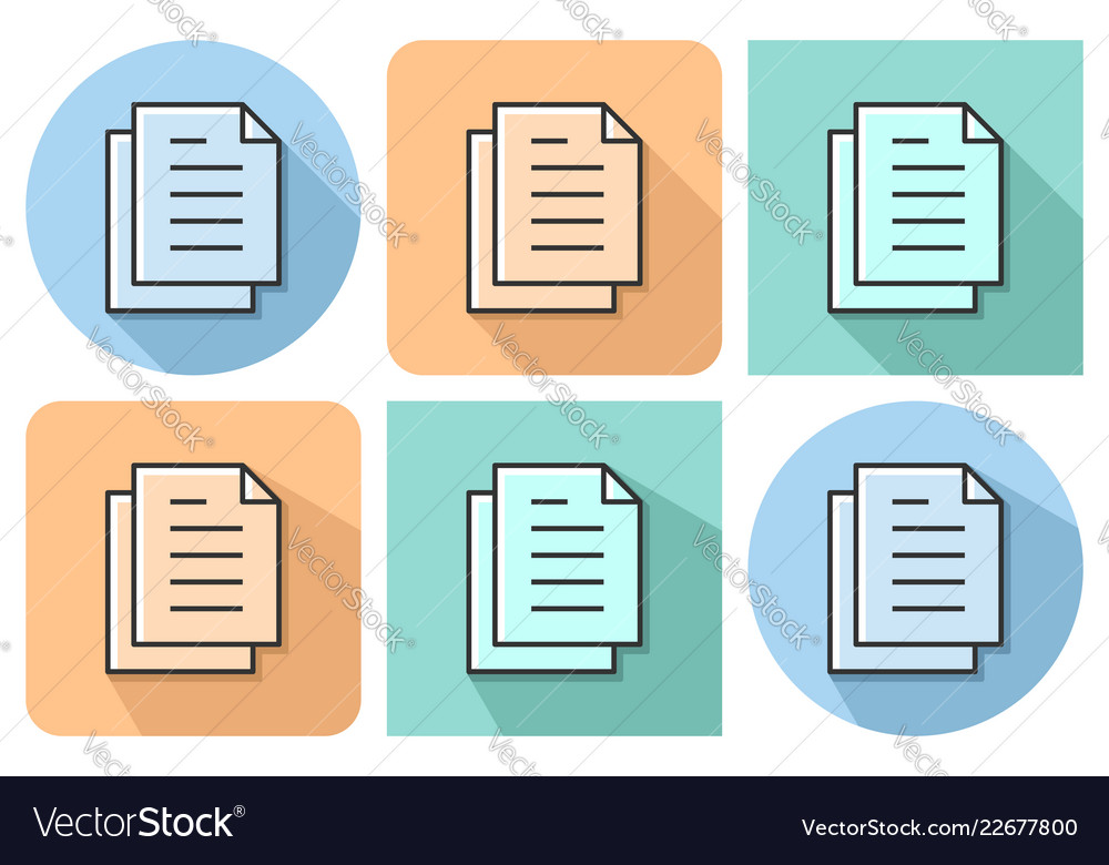 Outlined icon of documents stack with parallel