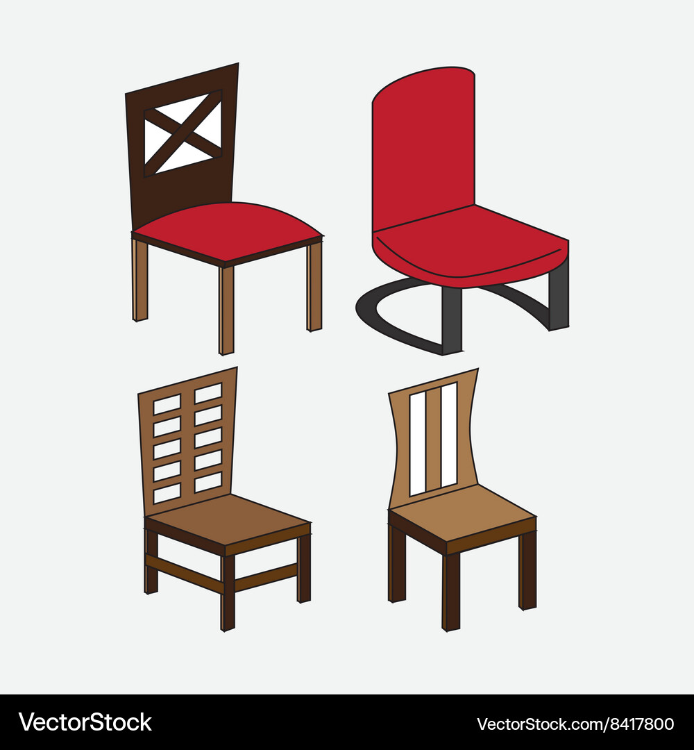 Chair Vector Color Set colored chairs Royalty Free Vector Image - VectorStock
