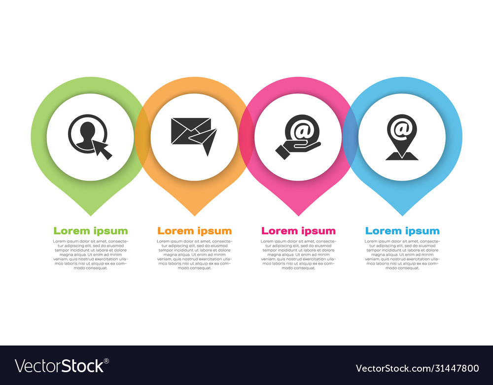 Set create account screen envelope mail and e vector image Set create account screen envelope mail and e