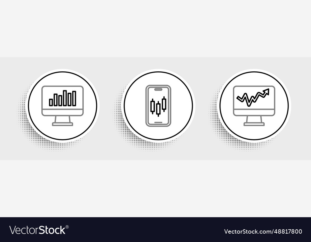 Set line monitor with graph chart and mobile