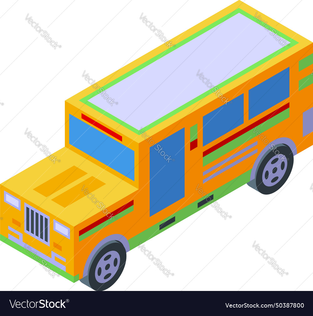 Travel jeepney icon isometric auto Royalty Free Vector Image