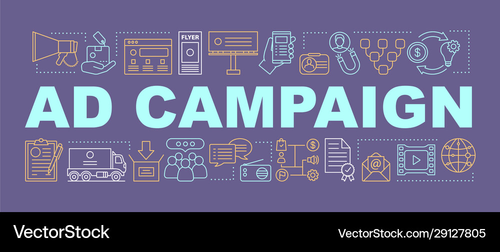 Advertising Campaign Word Concepts Banner Vector Image