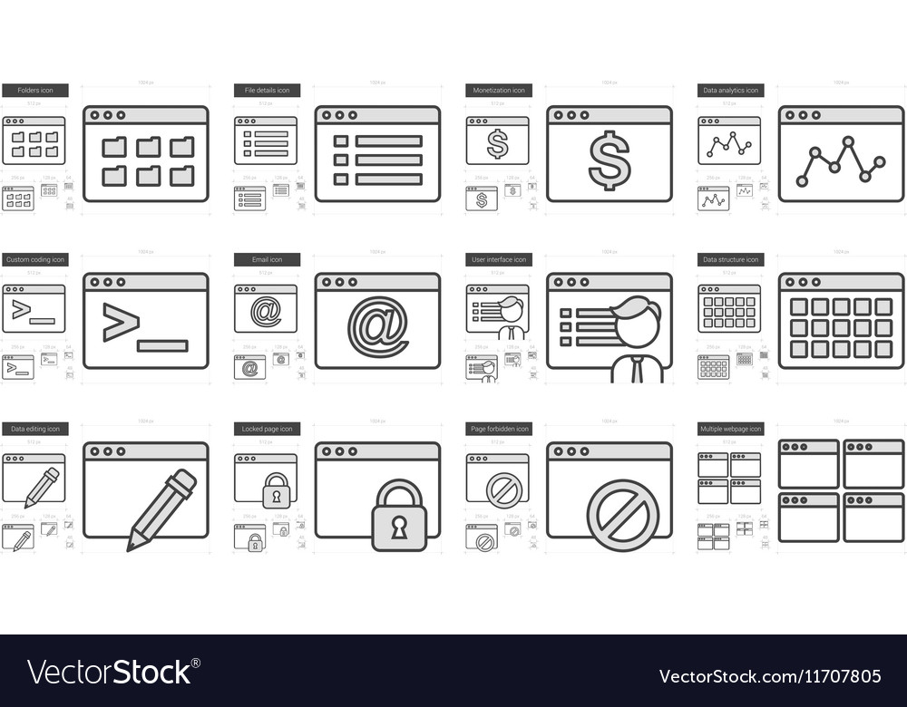 Application line icon set