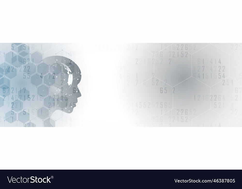 Artificial intelligence technology web background vector image Artificial intelligence technology web background