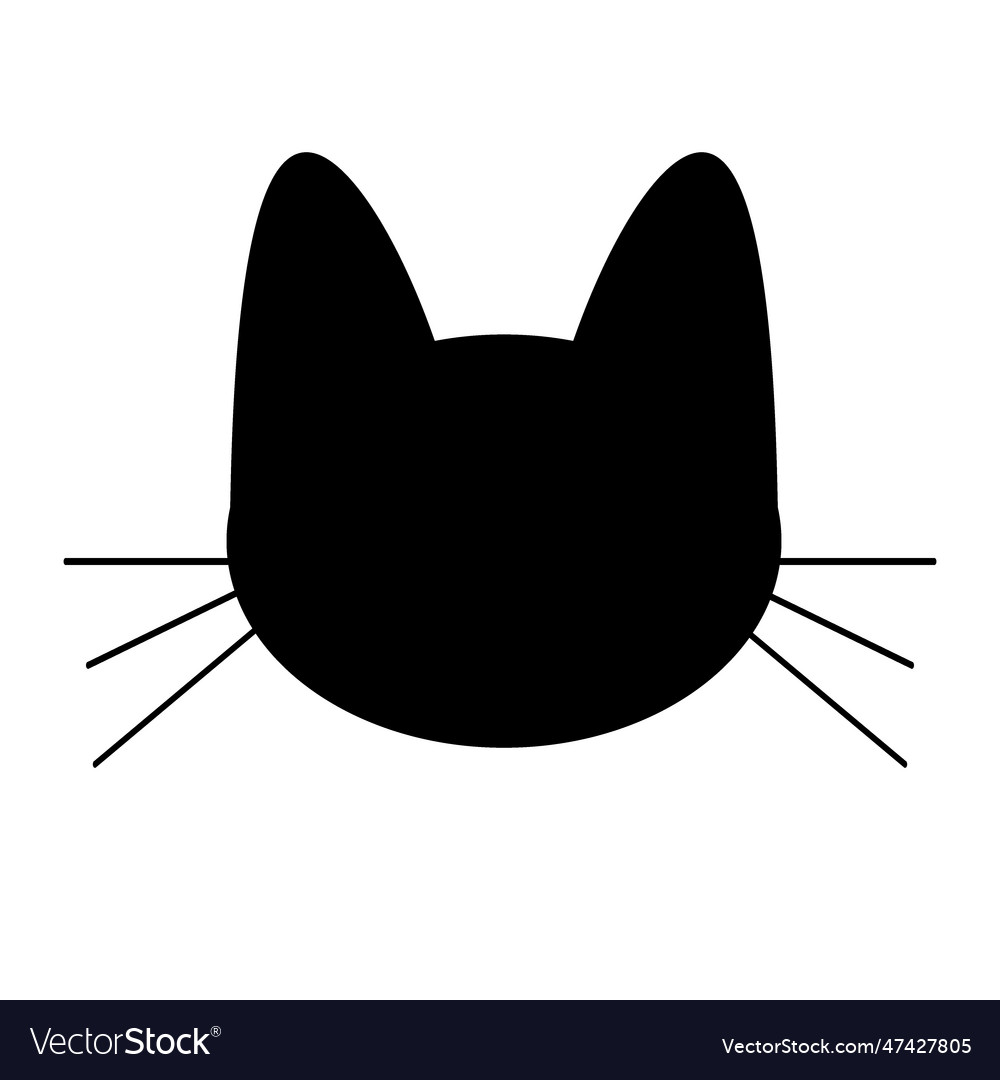 Black cat icon flat Royalty Free Vector Image - VectorStock