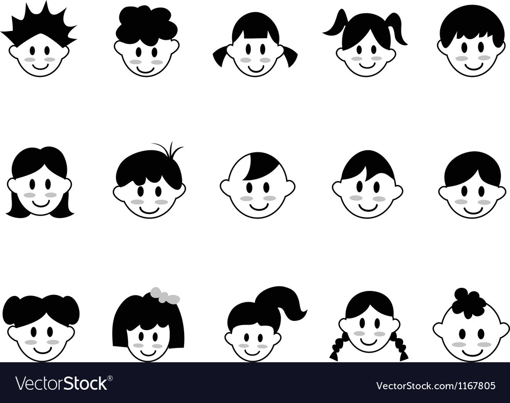 Child Head Icons - Diverse Kids