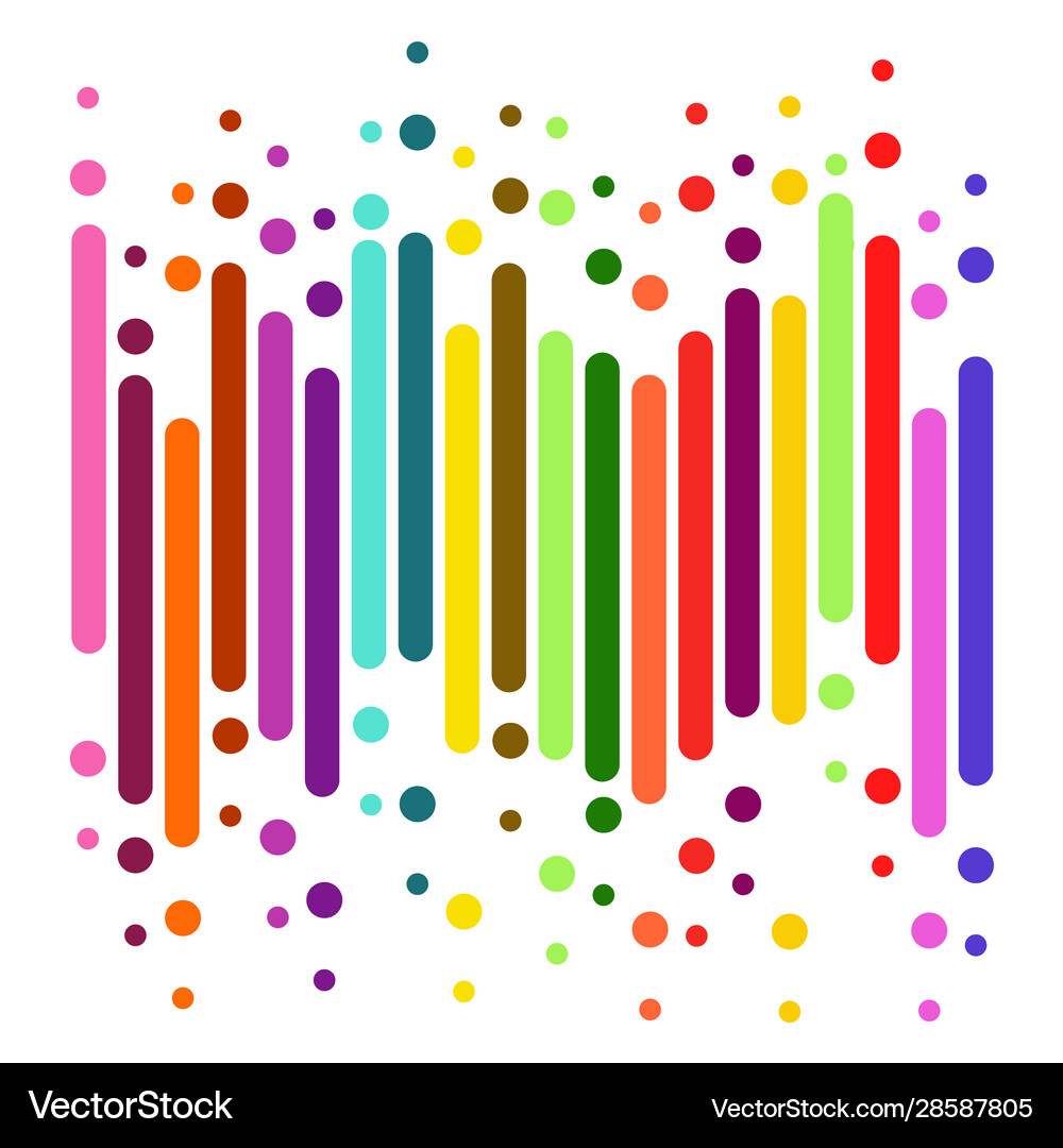 Colorful vertical rounded stripes lines on white Vector Image