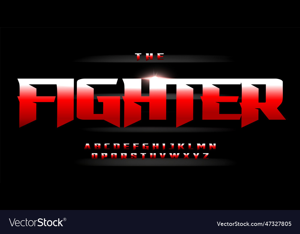 Fighter font bold powerful typeface inspired Vector Image