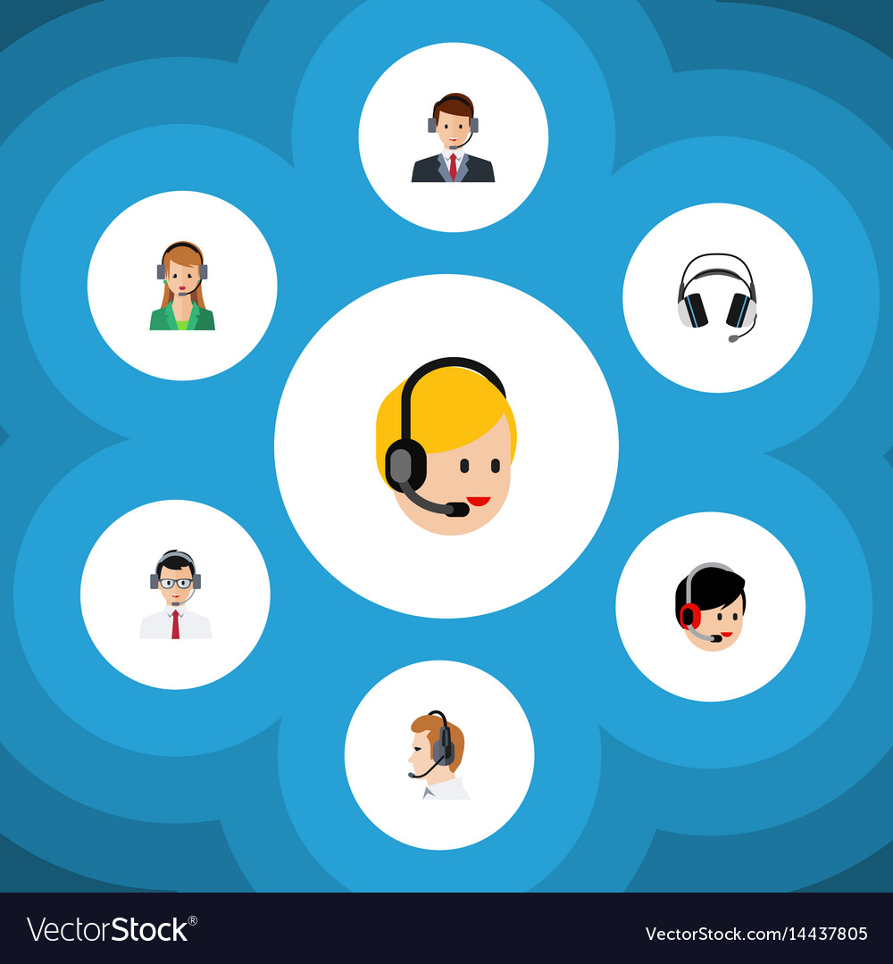 Flat call set of help operator hotline and other