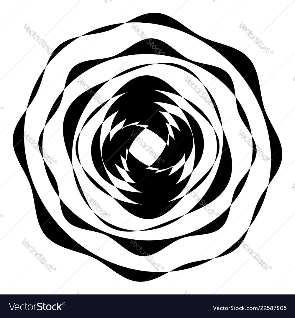 Geometric circle with distorted shapes rotating vector image Geometric circle with distorted shapes rotating