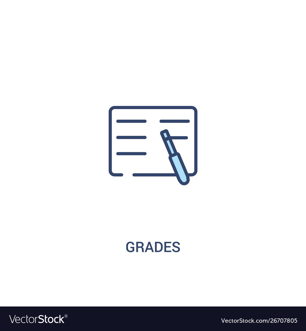 Grades concept 2 colored icon simple line element Vector Image Grades concept 2 colored icon simple line element