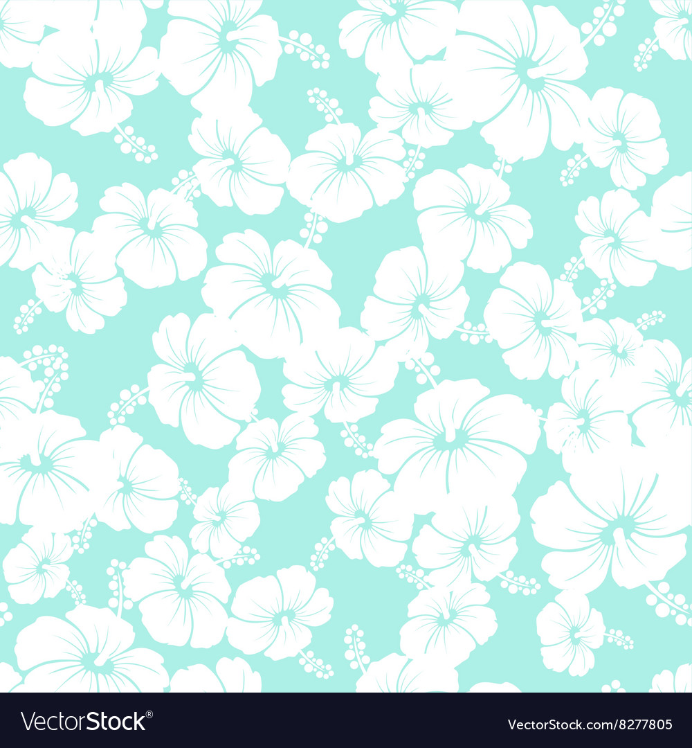 Hawaiian seamless pattern with hibiscus flowers Vector Image