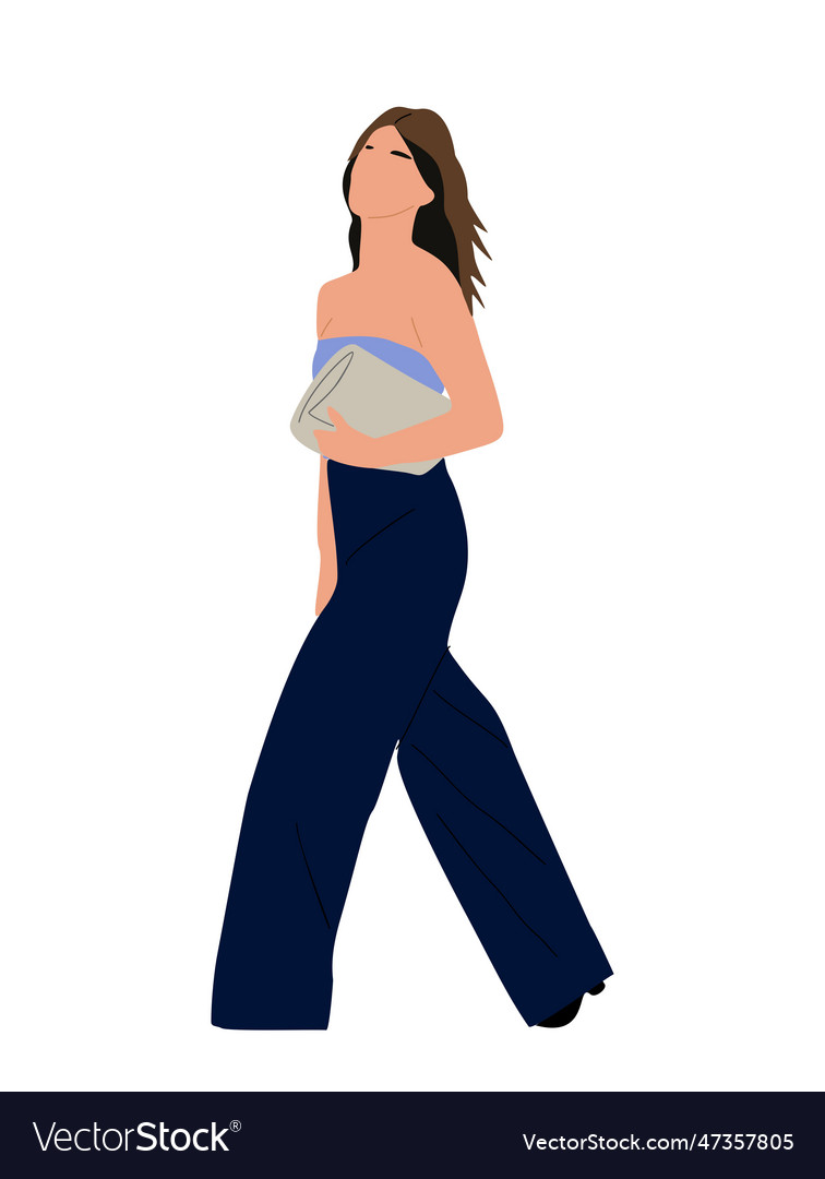 Modern woman walking pretty girl side view Vector Image