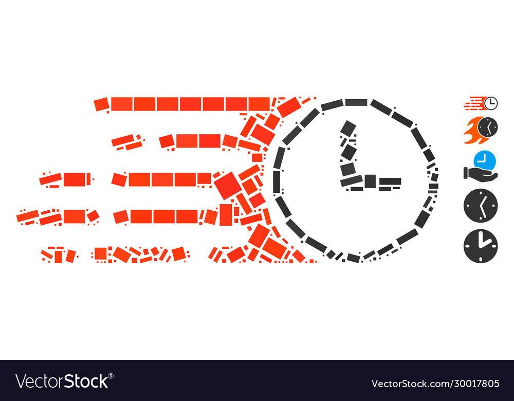 Rectangular mosaic speed time vector image Rectangular mosaic speed time