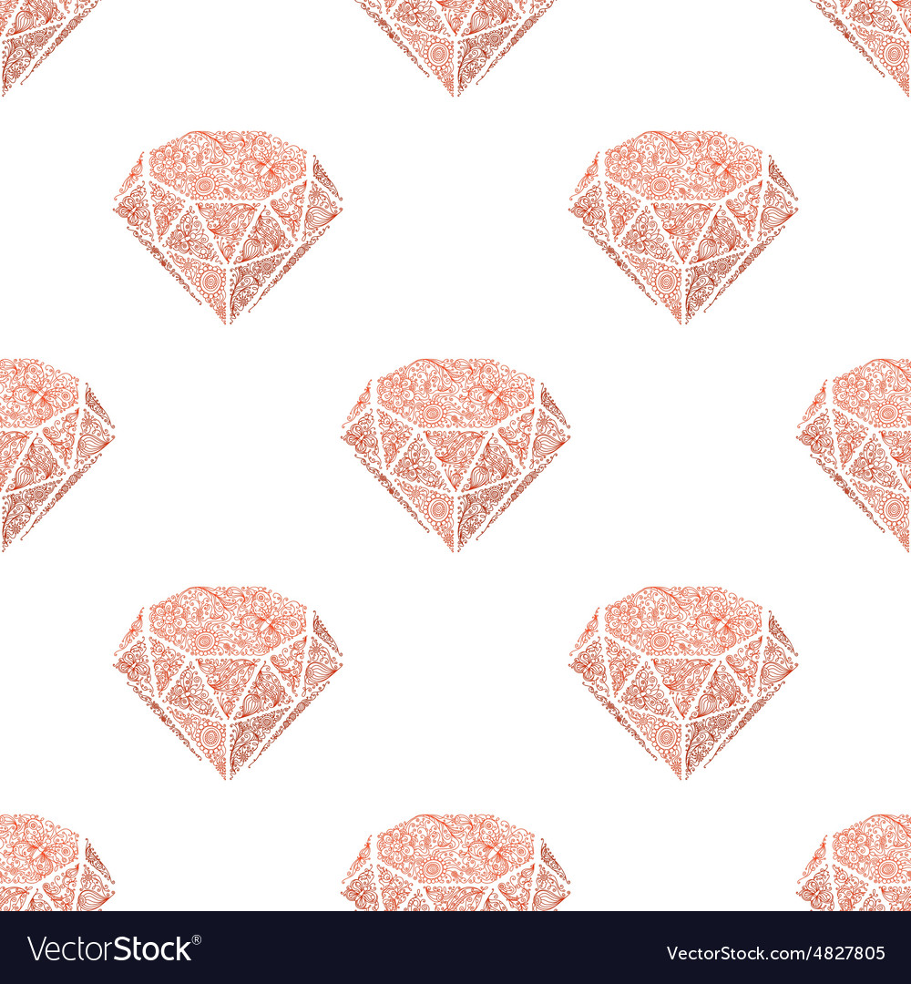 Seamless pattern of vintage diamonds