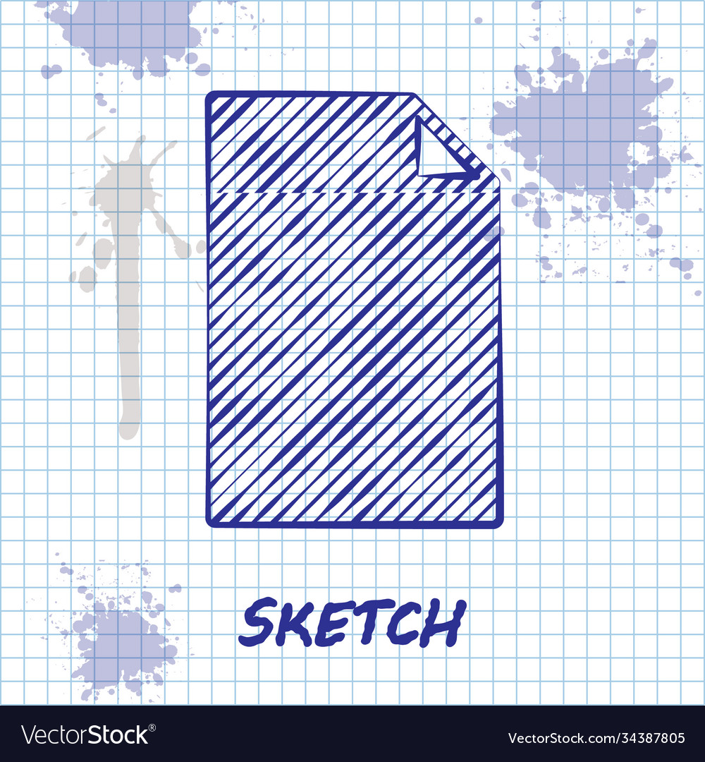 Sketch line empty document icon isolated on white