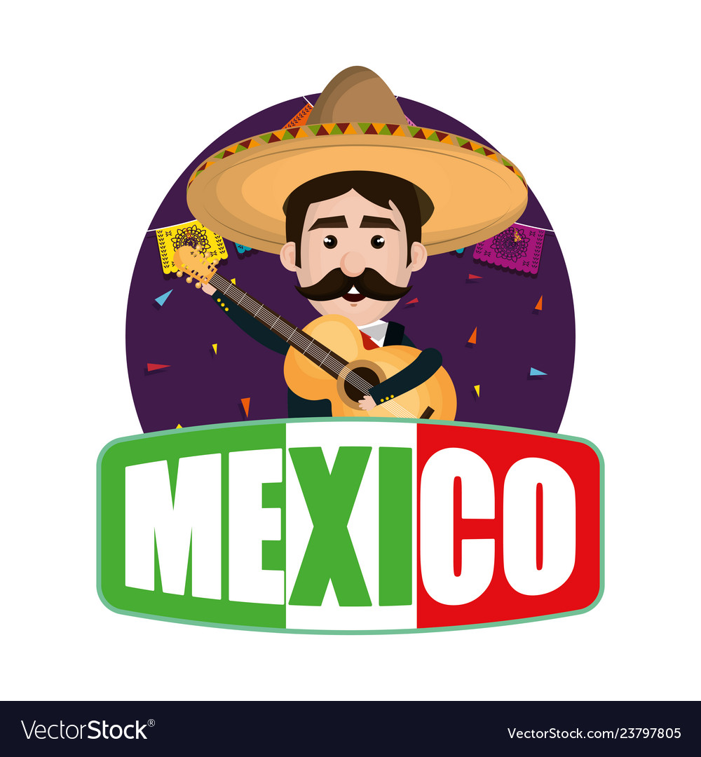 Traditional mexican mariachi character Royalty Free Vector