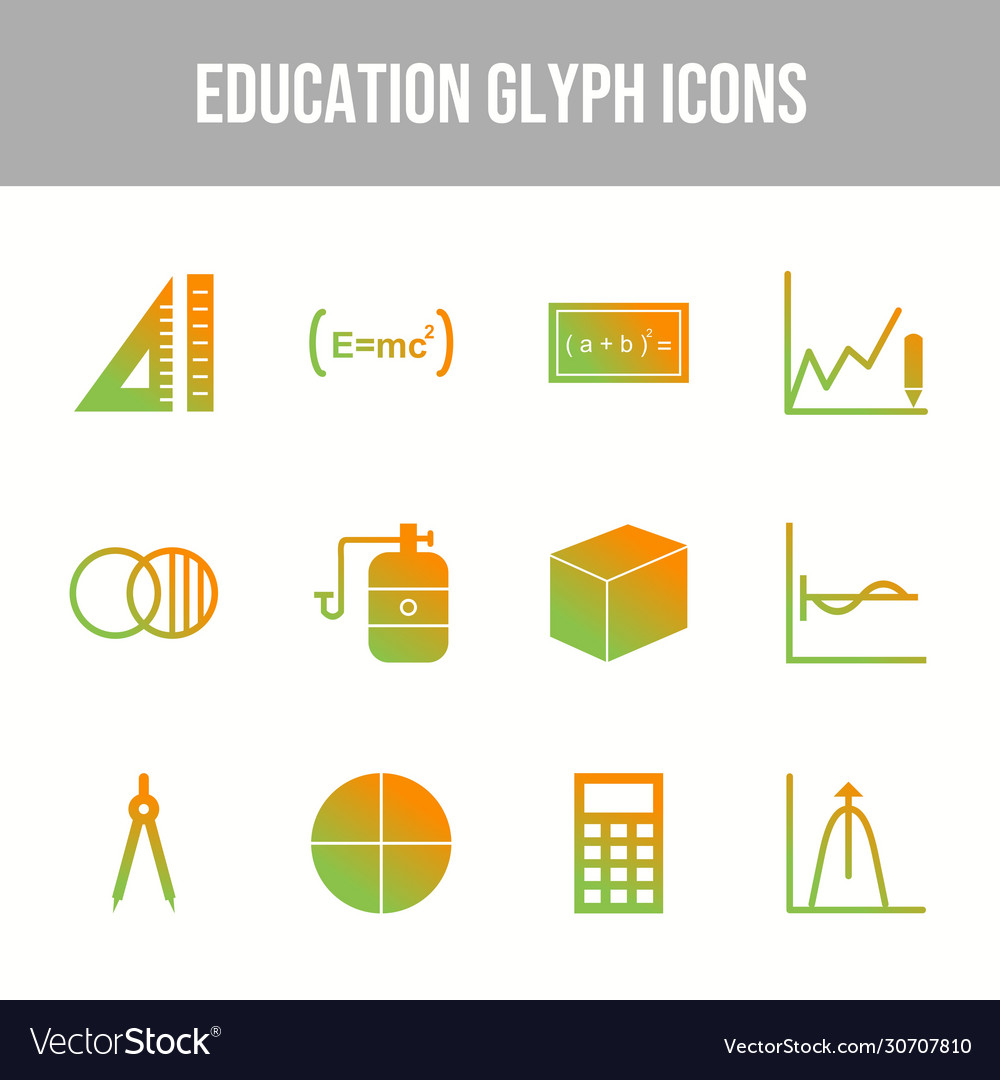 Beautiful 12 education icons