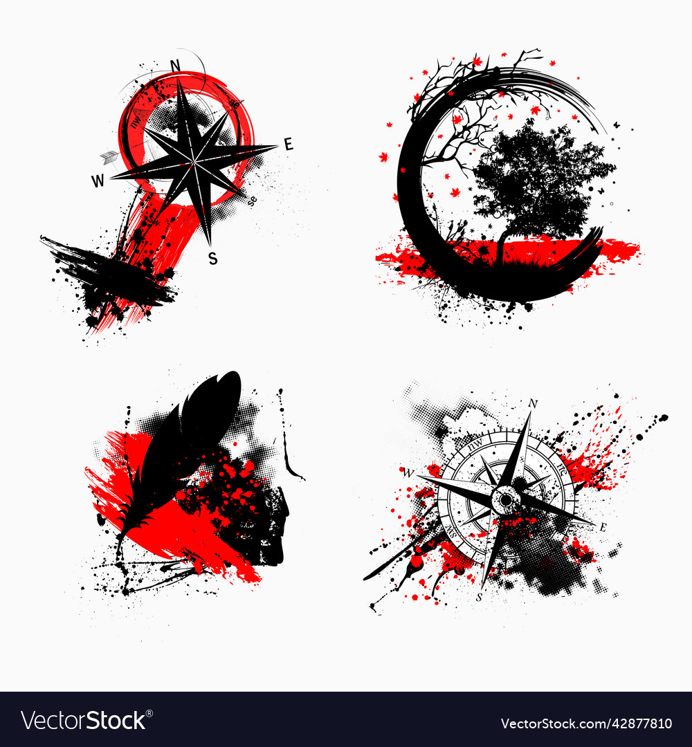 Black and red grunge designs Royalty Free Vector Image
