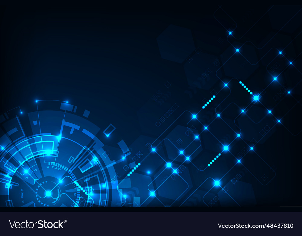 Circuit tech circle abstract futuristic vector image Circuit tech circle abstract futuristic