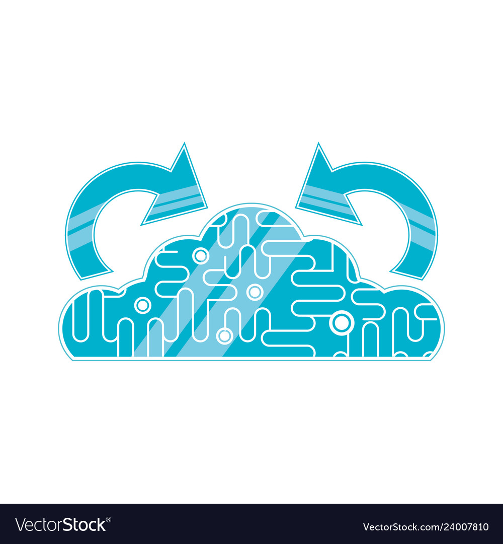 Cloud computing with arrows update vector image Cloud computing with arrows update