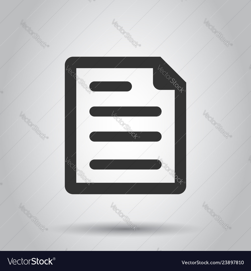 Document note icon in flat style paper sheet Vector Image