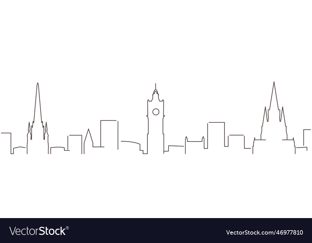 Edinburgh dark line simple minimalist skyline Vector Image