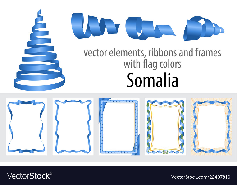 Elements ribbons and frames with flag colors Vector Image Elements ribbons and frames with flag colors
