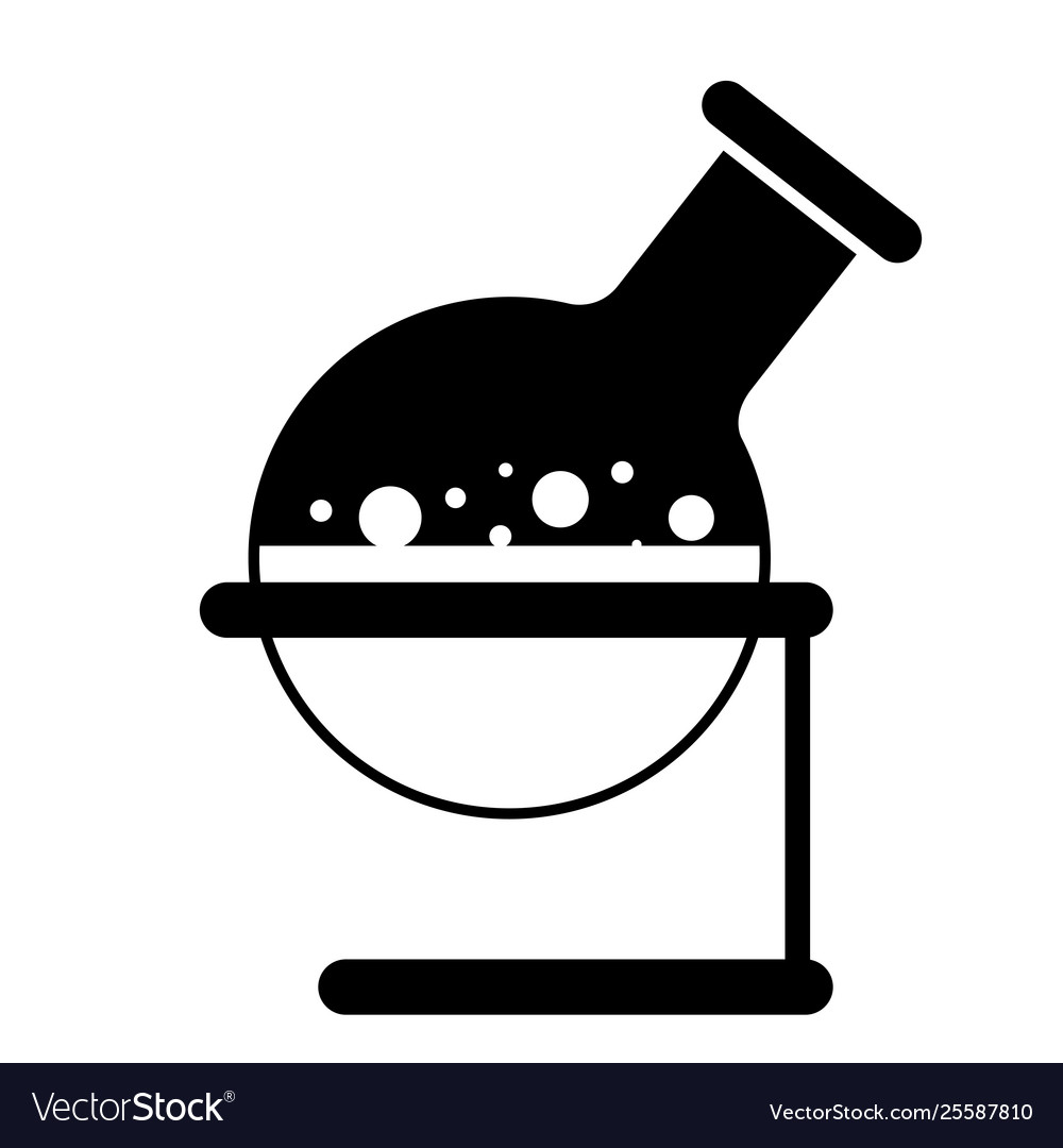 Isolated boiling flask icon on a rack