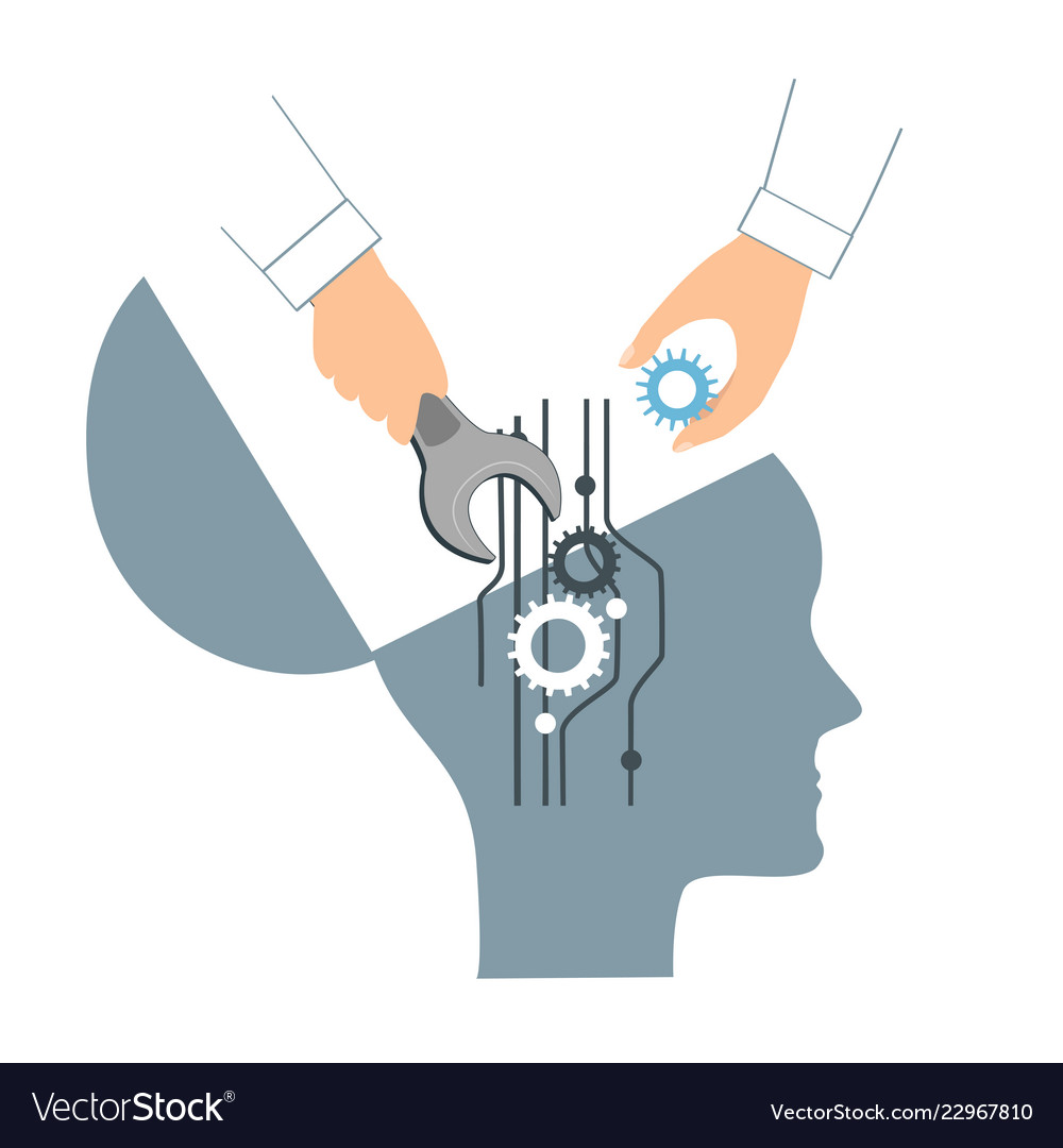 Nlp or neuro-linguistic programming concept open vector image Nlp or neuro-linguistic programming concept open