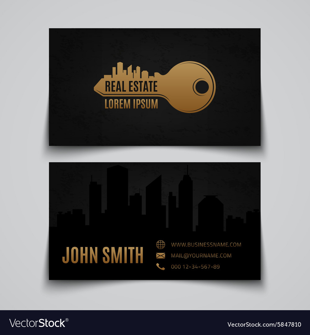 Real estate business card template Royalty Free Vector Image For Real Estate Business Cards Templates Free