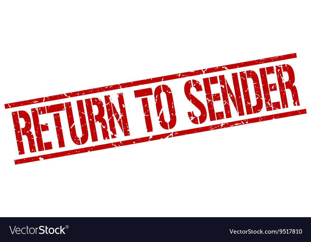 Return to sender stamp Royalty Free Vector Image