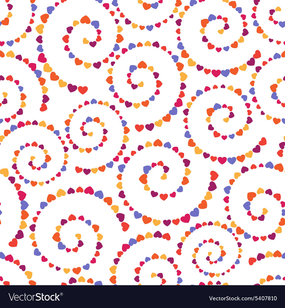 Seamless pattern with multicolored hearts