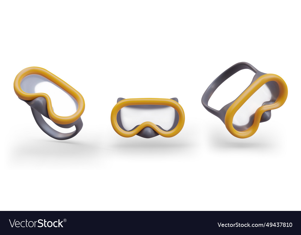 Set of masks for scuba diving object