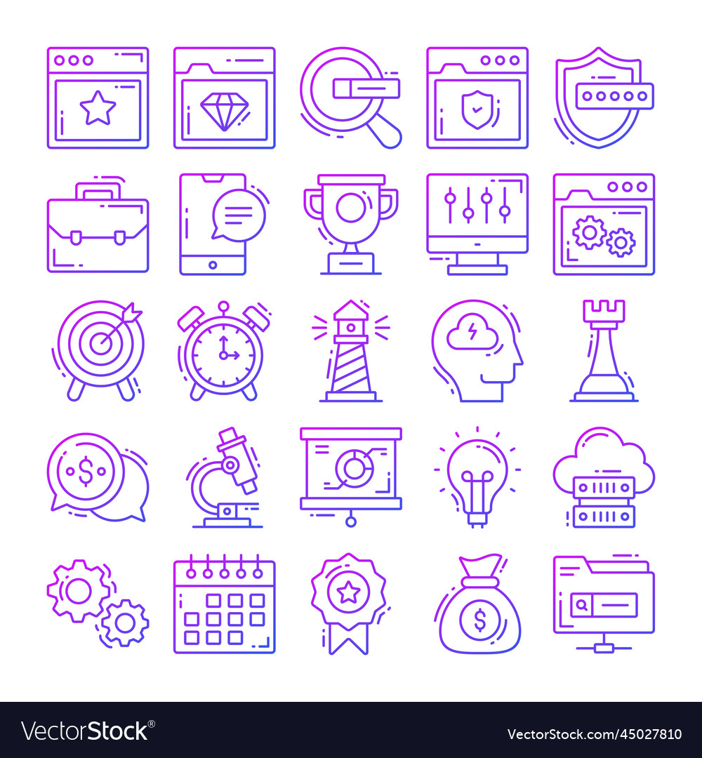Set of seo icons for web design development