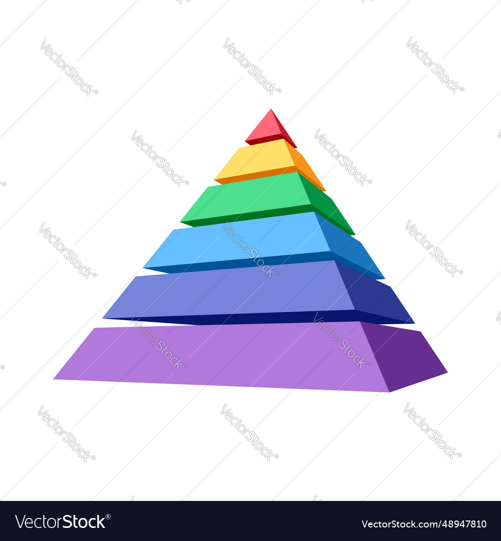 Stack of colored blocks that makes a pyramid vector image Stack of colored blocks that makes a pyramid