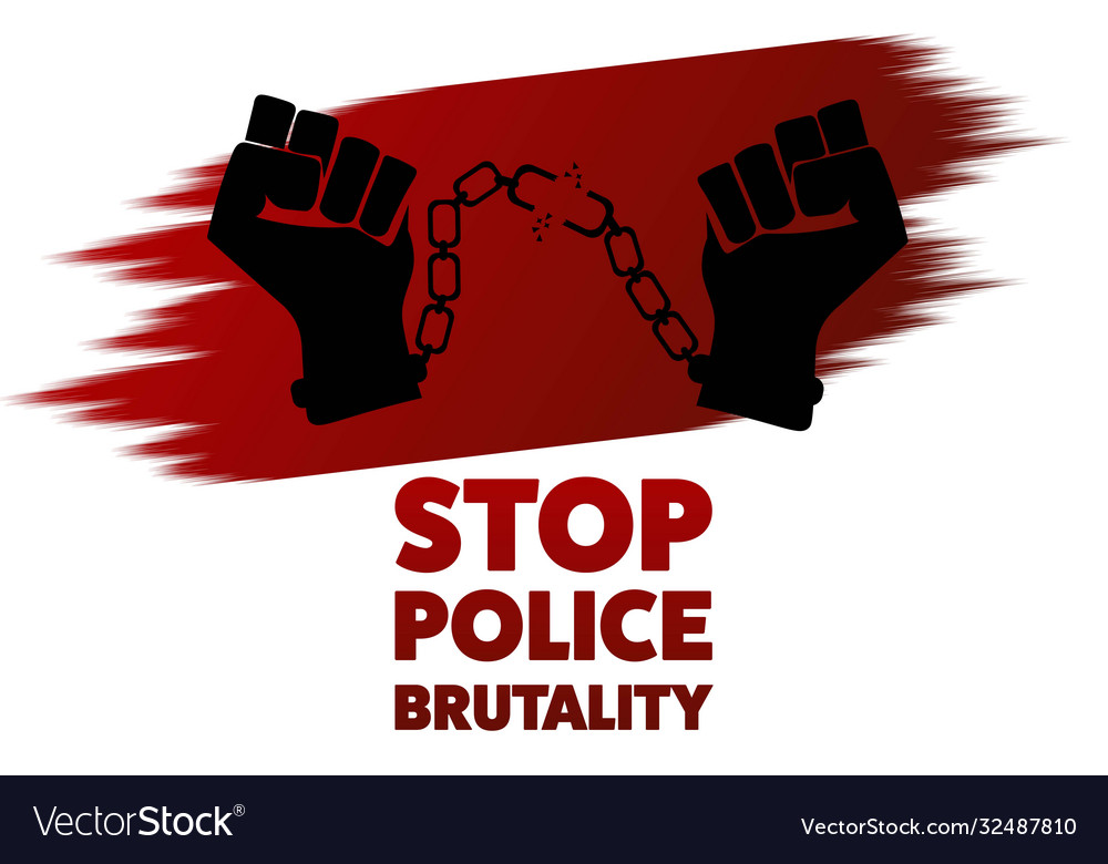 Stop police brutality concept template Royalty Free Vector