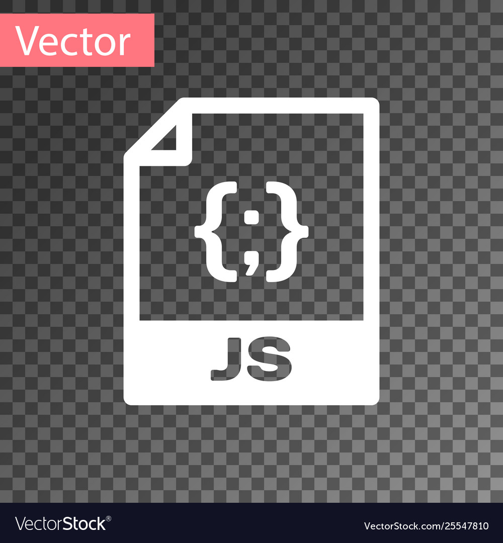 White js file document icon download button vector image White js file document icon download button