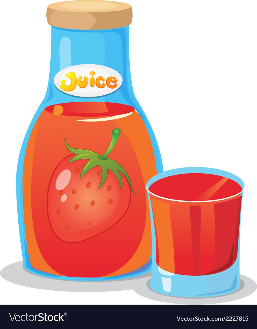 A bottle of strawberry juice Royalty Free Vector Image