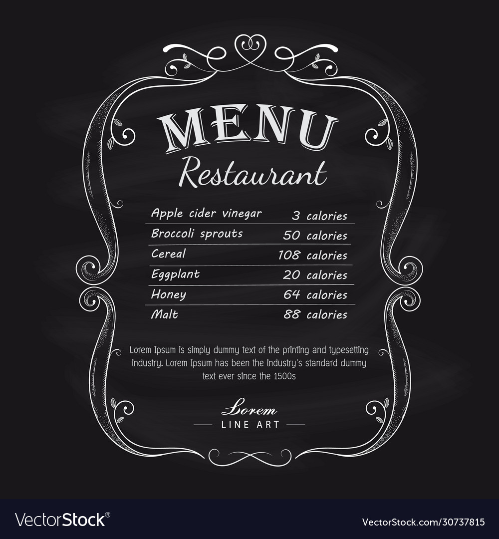 Blackboard restaurant menu vintage hand drawn Vector Image