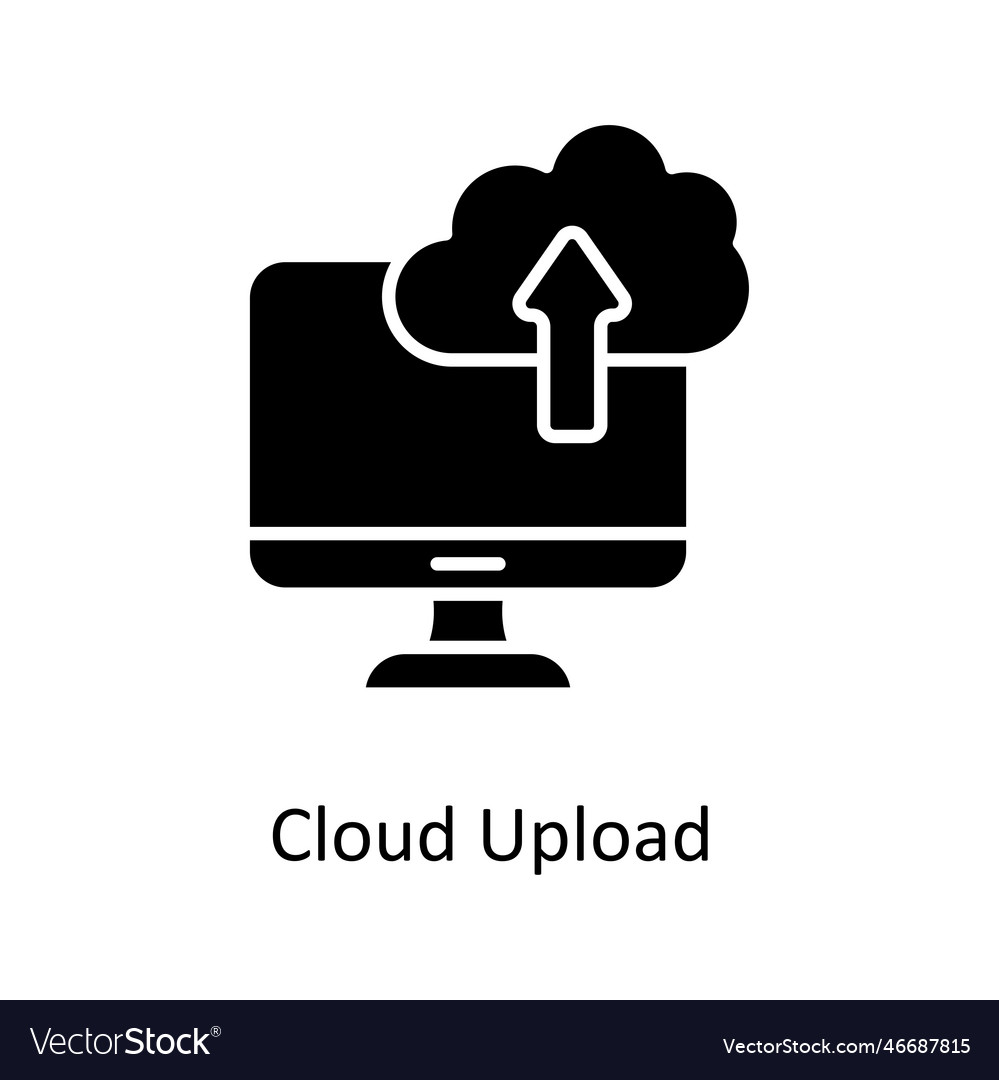 Cloud upload solid icons simple stock il
